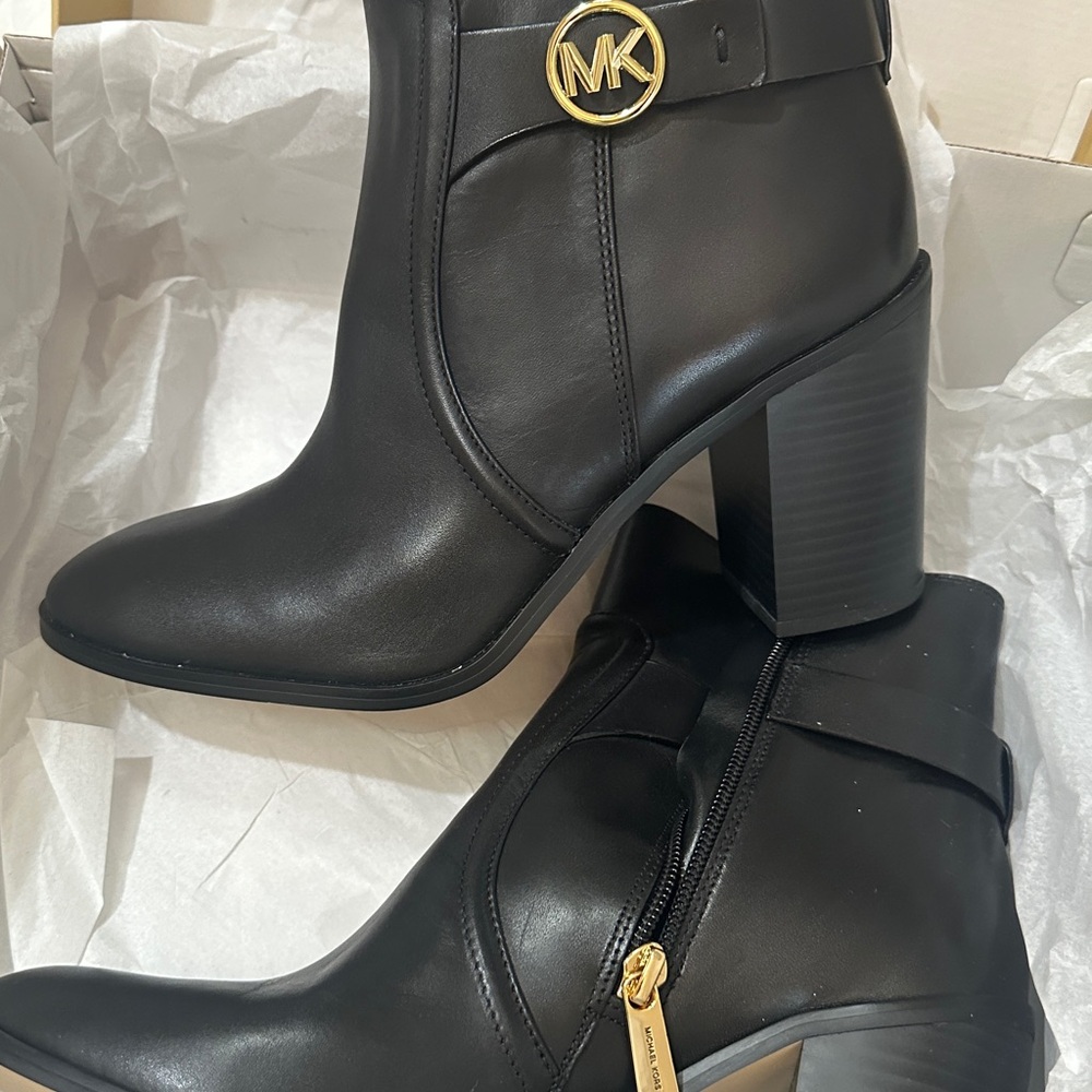 Michael Kors Black Leather Ankle Boots